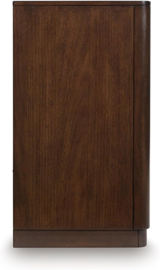 Signature Design by Ashley Kendamor Contemporary Dining Server with Open Cubby and Adjustable Shelves, Dark Brown