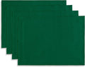 Solino Home Linen Placemats Set of 4 - Christmas Green Placemats 14 x 19 Inch - 100% Pure Linen Table Place Mats for St Patricks Day - Fete