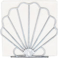 OwlGift Oceanic Napkin Holder, Nautical Themed Napkin Holder with Seashell Design, Beach Napkin Storage Organization Décor for Tabletop, Coastal Décor Centerpiece – Silver Blue