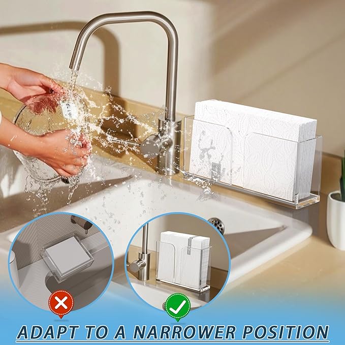 Transparent Acrylic Napkin Holder Clear Guest Paper Disposable Hand Towel Dispenser Tray Organizer For Table Home Kitchen Restaurant and Hotel Business