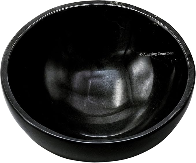 Black Tourmaline Crystal Bowl - 3 Inch Decorative Bowls for Room and Home Decor - Gemstone Healing Crystals for Elegant Display, Positive Energy Balance and Gift