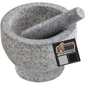 GORILLA GRIP Heavy Duty Mortar and Pestle Set with Slip Resistant Base, 2 Cup, 100% Granite Stone Molcajete Guacamole Bowl, Grind Seeds, Spices, Crush Garlic, Kitchen Muddler for Fresh Herbs, Gray