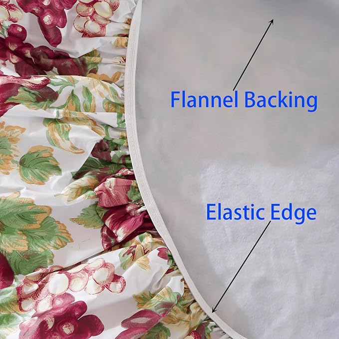 Walrus Round Vinyl Fitted Tablecloth with Flannel Backing Elastic Edge Design Table Cover Waterproof Oil-Proof PVC Table Cloth Stain-Resistant Best for 57"-66" Round