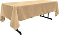 LA Linen Polyester Poplin Washable Rectangular Tablecloth, Stain and Wrinkle Resistant Table Cover 60x102, Fabric Table Cloth for Dinning, Kitchen, Party, Holiday 60 by 102-Inch, Khaki