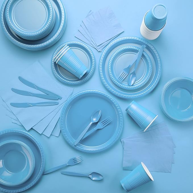 Big Party Pack 40 Count Caribbean Blue Dinner Napkins Tableware- Ideal for Wedding, Party, Birthday, Dinner, Lunch, Cocktails. (7” x 7”)