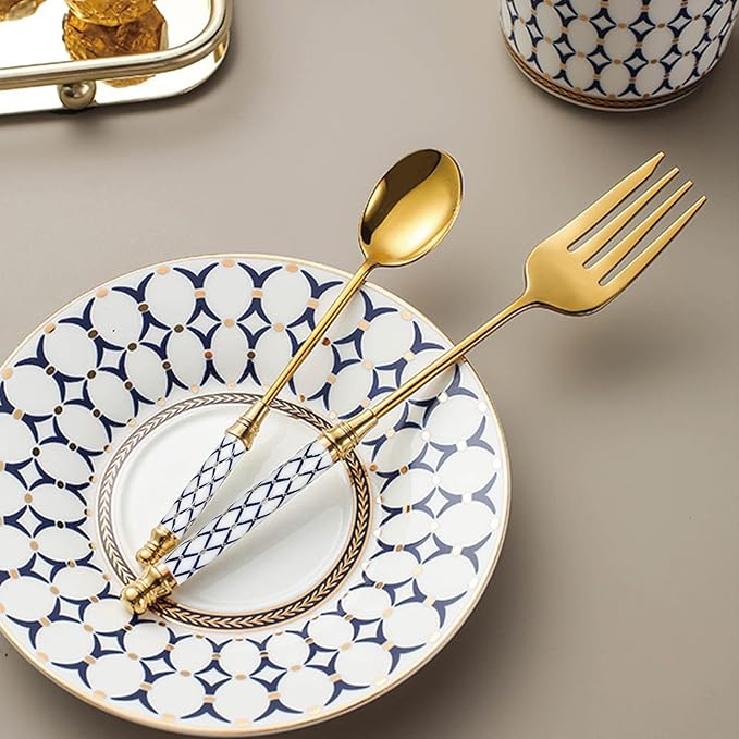 30-piece Silverware Set With Ceramic Handle, Premium Food Grade Stainless Steel Flatware Sets, Mirror Polished Cutlery Set, Dishwasher Safe (for 6 People)