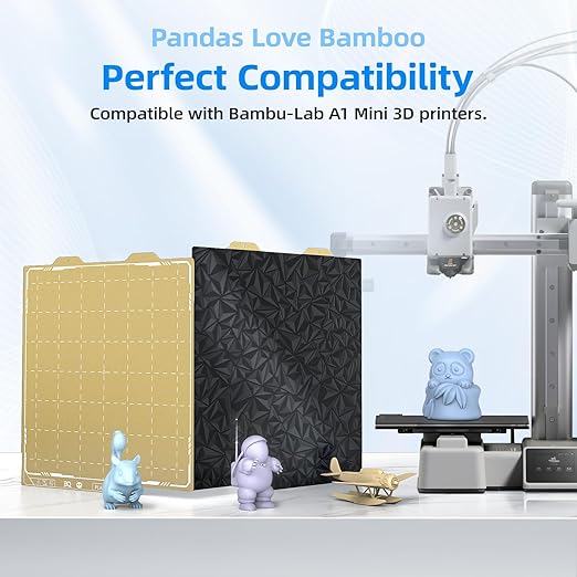 BIQU Double Sided Build Plate 184x184mm, Smooth PEO+Texture PEI Surface Flexible Sheet Removable Platform Spring Steel Plate Print Bed Compatible with Bambu-Lab A1 Mini 3D Printer