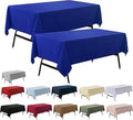 2-Pack 60x144 inch Royal Blue Table Cloths, Solid Stain and Wrinkle Resistant Oblong Tablecloth, Premium Plain Weave Polyester Fabric Rectangle Table Linen Covers for Hotel, Banquet