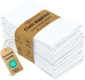 Ruvanti Cloth Napkins set of 12, 18x18 Inches Napkins Cloth Washable, Soft, Durable, Absorbent, Cotton Blend. Table Dinner Napkins Cloth for Hotel, Lunch, Restaurant, Weddings, Events, Parties - White