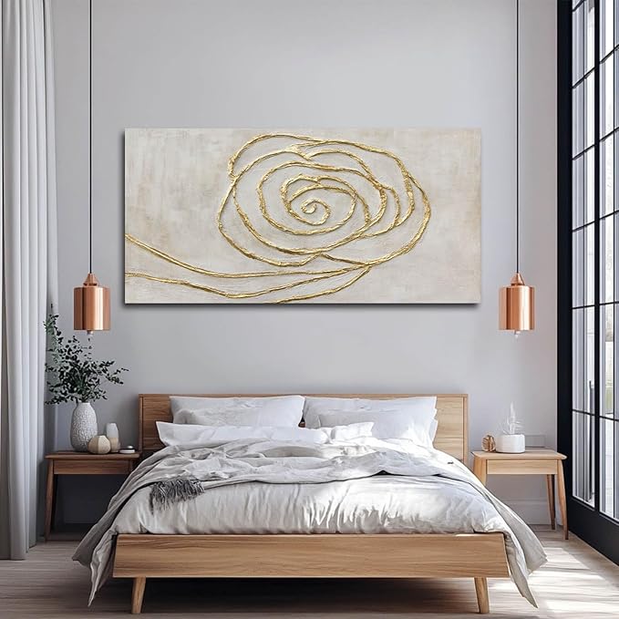 XIANSHOU Abstract Wall Art Pictures Contemporary Wall Hanging Decor Neutral Wall Print 29"x58" Wall Decorations for Living Room Dining Room