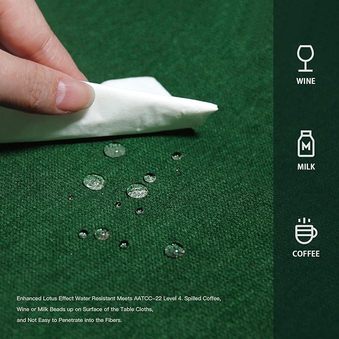 BALCONY & FALCON Rectangle Tablecloth Washable Wrinkle Resistant and Water Proof Table Cloth Decorative Linen Fabric Tablecloths for Dining Party Kitchen Wedding and Outdoor Use (Forest Green, 55x70)