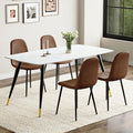 Table and Chairs Set of 4, Dining Room Table Set for 4, Sintered Stone Kitchen Table Top and Modern Chairs Set of 4 for Kitchen Dining Room