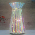 Home Decor, Mercury Glass Pillar Candle Pedestal Holders with Led Lights, Lighted up Candle Holder for Pillar Candle, Candlestick Holders with Timer for Wedding Home Dining Table Xmas (Colorful)