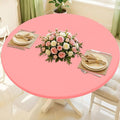 Round Spandex Tablecloth, Elastic Fitted Waterproof Tablecloths for 57"-68" Tables, Stretch Washable Picnic Table Cover for Camping, Dining, Indoor and Outdoor,Coral Red