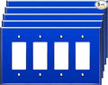 LIDER Reflective Acrylic Decorator Wall Plate, Mirrored Light Switch Plate, Plexiglass Outlet Cover, Acrylic Glass, Oversized 4-Gang 5.25" x 8.88", LWP-34O-ABL5P, Blue, 5 Pack
