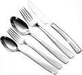 20-Piece Silverware Set for 4, CITESANA Heavy Duty Stainless Steel Flatware Set with Ripple Handles, Mirror Polished Kitchen Cutlery Set
