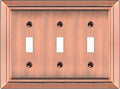 Metal Wall Plate for Electrical Outlets, Decorative Antique Copper Switch Plates Outlet Cover, Light Switch Cover Plate, 3-Gang Wall Plates (Triple Toggle, 1 Pack)