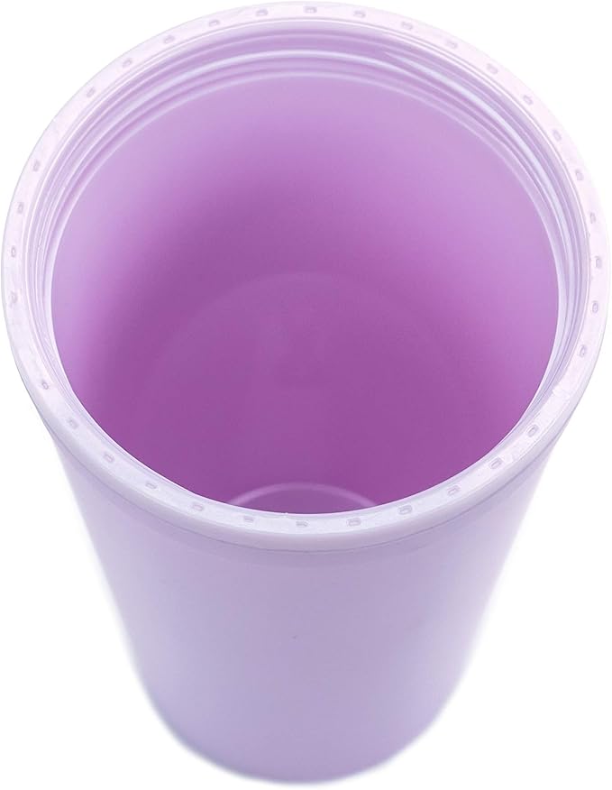 STRATA CUPS 16 Oz Tumbler with Lid and Straw (12 pack) - Pastel Lilac Colored Cups, Double Wall Matte Acrylic Tumblers with Lids and Straws Cleaner! Vinyl Customizable DIY Gifts for Event and Parties