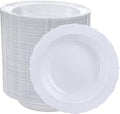 DaYammi 100 Pack White Plastic Bowls, 12oz Disposable Soup Bowls, Heavy Duty Dinner Bowl for Weddings, White Disposable Bowls for Parties, Dinners, Catering and Everyday Use