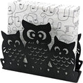 Mango Steam Tabletop Napkin/Tissue & Letter Holder for Home, Kitchen, Restaurants (Owl, Black)