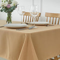 maxmill Square Tablecloth Water Resistance Antiwrinkle Spill Proof Weaved Texture Table Cloth, Decorative Fabric Table Cover for Banquet Parties Event Holiday Dinner, 70 x 70 Inch, Beige