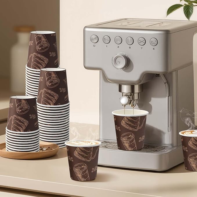 300 Pack 6 oz Disposable Paper Cups, Food Safe Paper Coffee Cups Hot Cold Beverage Drinking Cup for Coffee, Water, Tea, Juice, Espresso