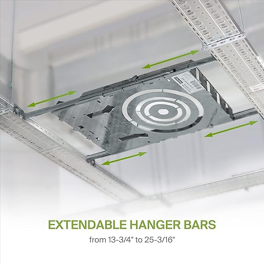 ASD New Construction Mounting Plate with Round Holes - 3/4/6 Inch Adjustable LED Recessed Lighting Housing with Extendable Hanger Bars, Shallow Wafer Light Bracket, Mounting Kit with Notches, 6 Pack