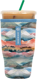 Sok It JavaSok Iced Coffee & Cold Soda Insulated Neoprene Cup Sleeve (Wanderlust Wonders, Large: 30-32oz)
