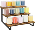 ELITEROO 3 Tier Wooden Display Riser Stand, Portable Products Display Shelf, 3 Step Straight Display Rack for Retail Tabletop, Countertop, Craft Shows, Farmers Market, Tradeshows, Vendors