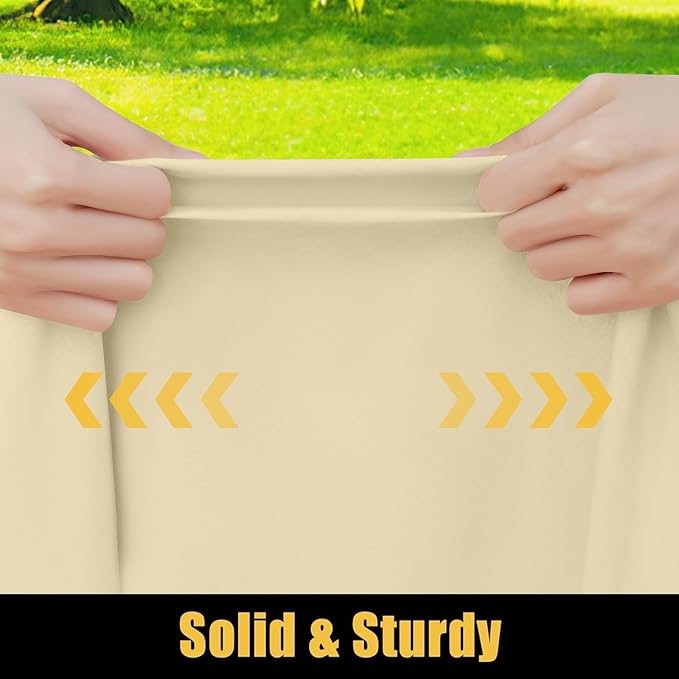 Smiry Rectangle Picnic Table Cloth, Waterproof Elastic Fitted Tablecloths for 5 Foot Tables, Washable Polyester Table Cover for Camping, Indoor and Outdoor (Champagne, 30"x60")