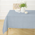 Solino Home Dusty Blue Linen Tablecloth 60 x 120 Inch - 100% Pure Linen Hemstitch Table Cloth for Rectangle Tables - Classic Hemstitch, Machine Washable Tablecloth for Winter, Spring, Easter