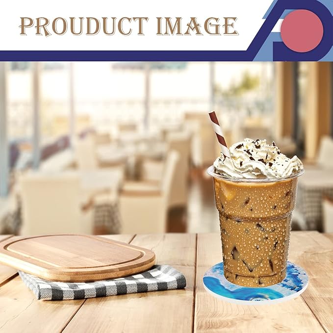 4-Piece Round Absorbent Ceramic Coaster Set with Cork Base – Durable Drink Coasters for Mugs, Cups, and Tabletop Protection (Neshville)