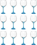 DISCOUNT PROMOS Premiere Wedding Wine Glasses 20.5 oz. Set of 12, Bulk Pack - Restaurant Glassware, Perfect for Red Wine or White Wine - Blue