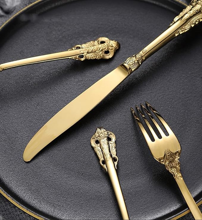 Silverware Set for 16 Durable 18/10 Stainless Steel Flatware Set Palace Style Modern Cutlery Utensils Set 64 Piece Include Knives Forks and Spoons Tableware Set for Home Kitchen Restaurant