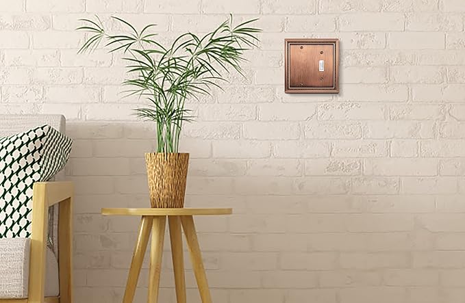 Henne Bery Sunken Pearls Heavy Duty Decorative Wall Plate Switch Plate Outlet Cover (Blank/Toggle, Antique Copper)