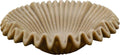 Large Decorative Bowl decor, Scalloped Pedestal Bowls for Modern Home Decor,Ruffle Decor,Stylish Key Bowl for Entry Table,Decorative Fruit Bowl for Kitchen Counter,Artificial Stone Beige