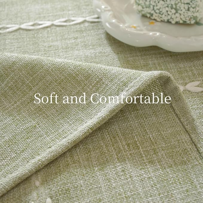 Zobesta Sage Green Table Cloth Square 60 x 60 Inch, Cotton Green Linen Tablecloth Square Heavy Weight Washable Farmhouse Soft Boho Tablecloth for Party, Holiday, Picnic, Dining, Outdoor,Fall