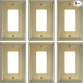 6-Pack Decorator Outlet Cover Plate, Antique Brass Decorative Switch Plates and Outlet Covers, Durable Zinc Alloy Wall Plates for Electrical Outlets, Receptacle, GFCI Outlet, Dimmer Switch
