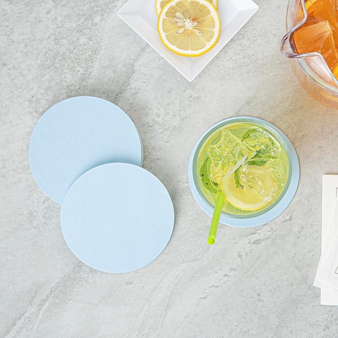 Restaurantware Paper Coasters 1000 Pack of 4 Inch Disposable Beverage Coasters Absorbent for Hot and Cold Drinks Blue Coffee Cup Essentials for Table Decor, Kitchen, Home Patio or Living Room