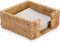 Sumnacon Napkin Holder,Square Rattan Napkin Holder Table Wicker Countertop,Cocktail Napkin Holders Rustic Napkin Holders for Kitchen Dining Table Counter Vintage Napkin Basket for Picnic Wedding Party