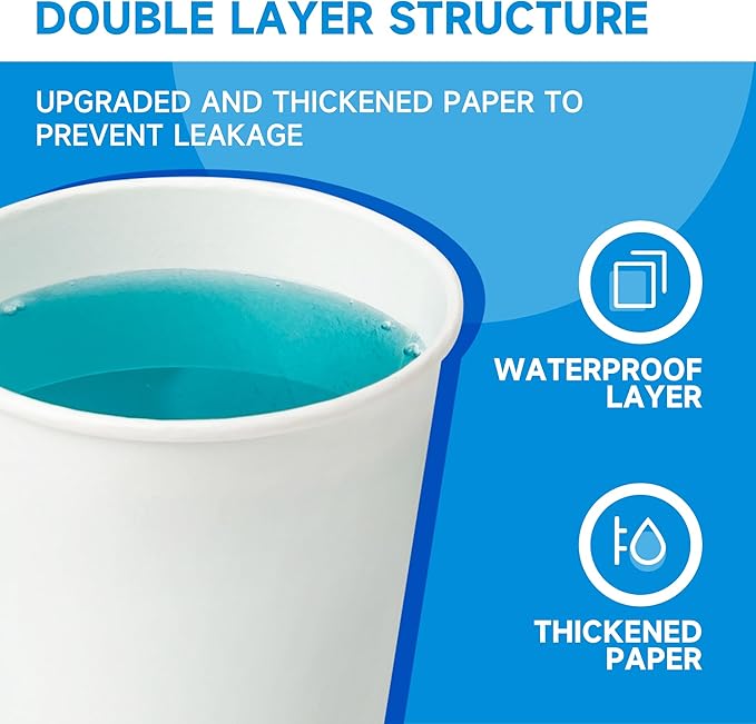 RACETOP 3000 Pack 3 oz Paper Cups for Bathroom, Disposable Mouthwash Cups, Small Paper Cups, for Parties, Picnics, Travel