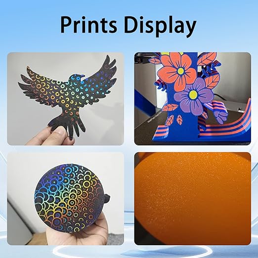 IdeaFormer Smooth Kaleidoscope PEK+Textured PEI Spring Steel Sheet 257x257mm,Flexible PEK+PEI Without Magnetic Build Plate for Bambu Lab X1/X1C/X1E/P1P/P1S/A1 3D Printers.