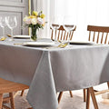 maxmill Jacquard Tablecloth Swirl Design Spillproof Wrinkle Free Heavy Weight Soft Table Cloth Decorative Fabric Table Cover for Outdoor and Indoor Use Oblong 60 x 120 Inch Light Gray
