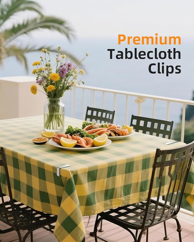 72 Pack Tablecloth Clips - Heavy Duty Picnic Table Clips, Stainless Steel Table Cloth Cover Clamps, Ideal for Restaurant Picnics, Silver