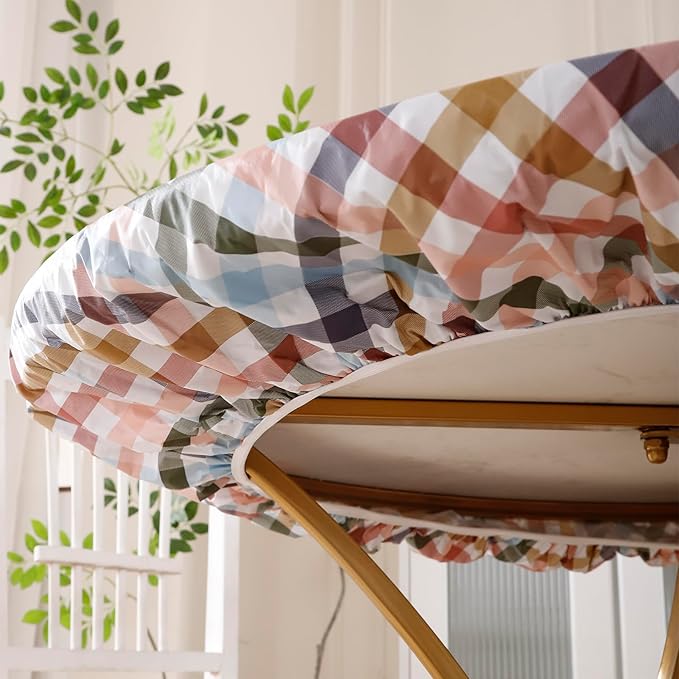 Walrus Round Vinyl Fitted Tablecloth with Flannel Backing Elastic Edge Design Table Cover Waterproof Oil-Proof PVC Table Cloth Stain-Resistant Best for 57"-66" Round