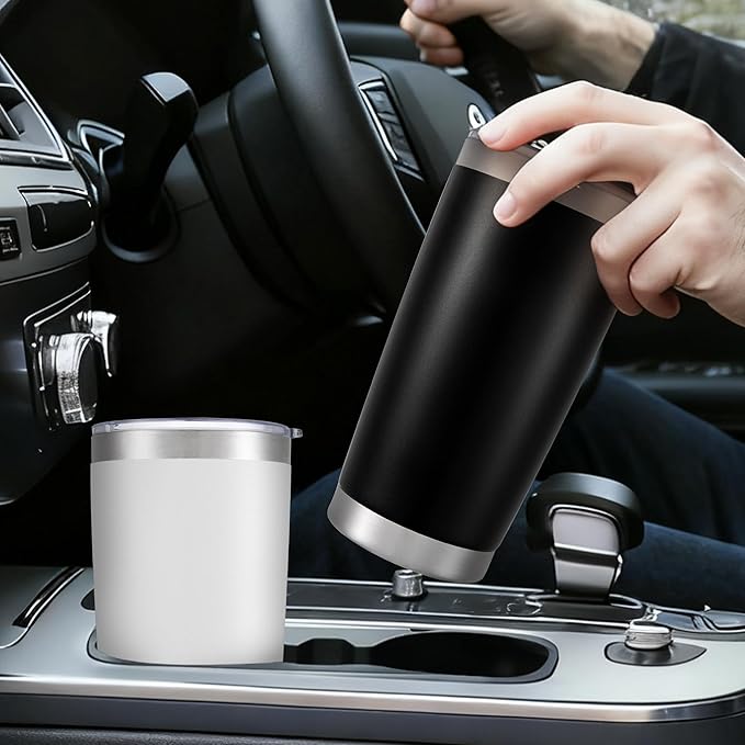 20 oz Tumbler Bulk with Lid Stainless Steel Insulated Tumblers Double Wall Vacuum Coffee Mug Powder Coated Tumbler Cups for Cold and Hot Drinks, Coffee, 12 pack