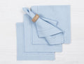 Solino Home Sky Blue Linen Napkins Set of 4-100% Pure Linen Hemstitch Dinner Napkins 20 x 20 Inch for Spring, Easter - Classic Hemstitch