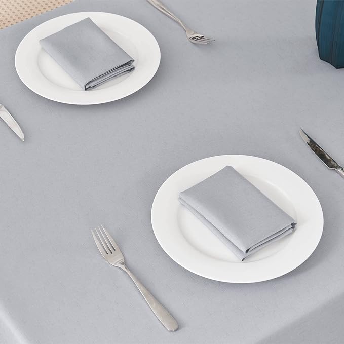 Textured Rectangle Tablecloth 60x104 inch Table Cloth Water Resistant Wrinkle Free Spill-Proof, Decorative Fabric Table Cover Washable for Banquet Parties Event Holiday Dinner, Light Grey
