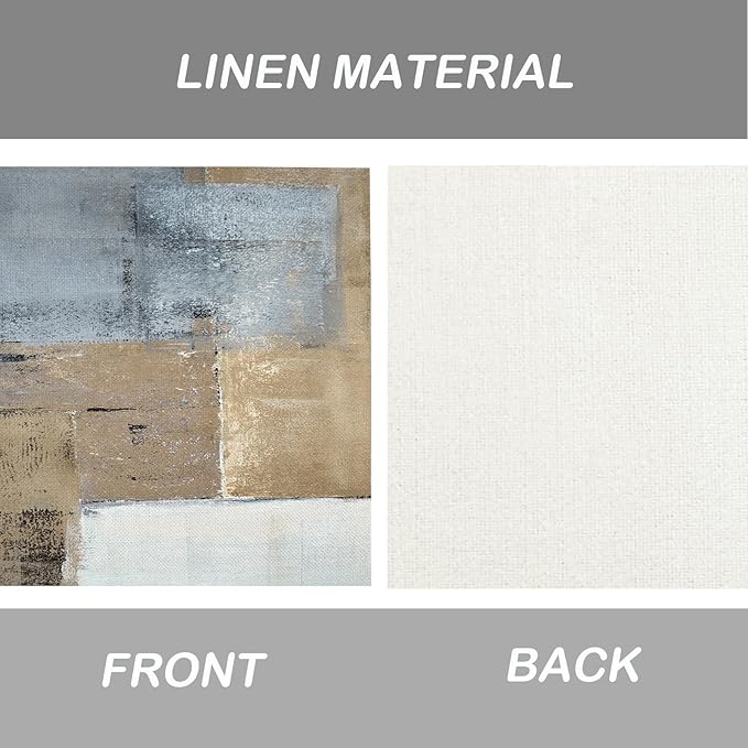 Grey Brown Placemats Set of 4 Modern Place Mats Indoor Abstract Art Table Mat Washable Linen Waterproof Heat Resistant Placemats for Dining Tables, 18 X 12 Inch