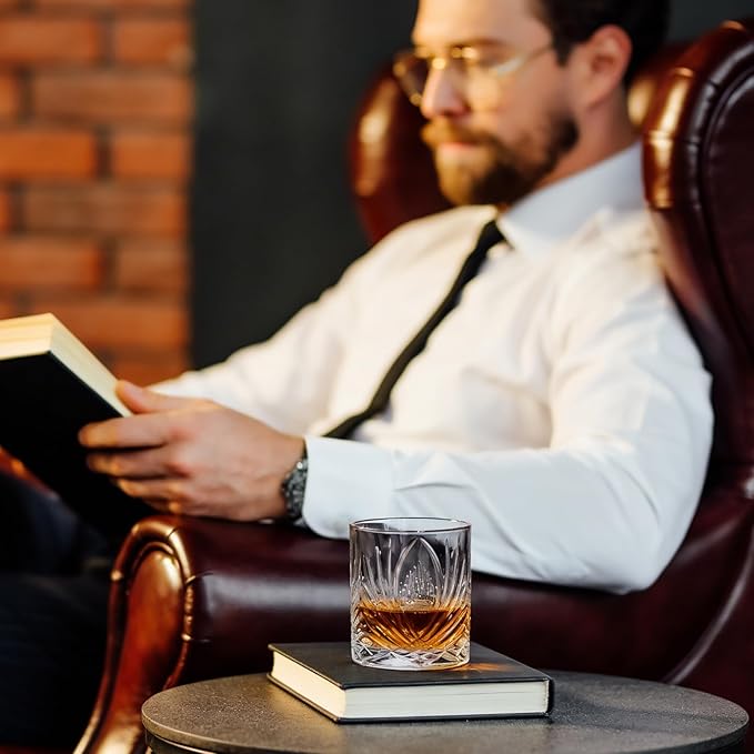 11 OZ Premium Whiskey Glasses (6-Piece) - Old Fashioned Glassware, Exquisite Craftsmanship for Scotch, Bourbon, Rum & Cocktails, Ideal for Self-Use or Gift for Whiskey Enthusiasts